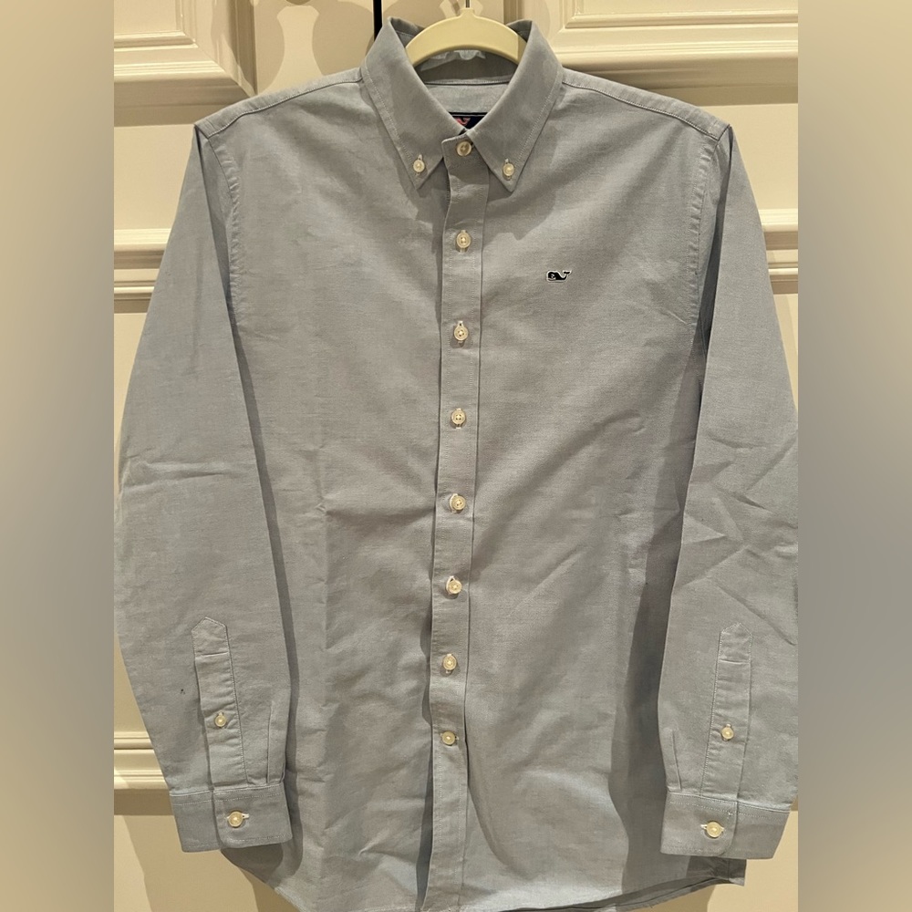 vineyard vines boys blue button down shirt
